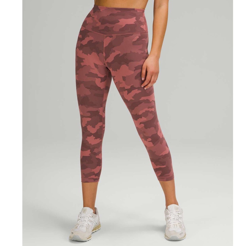 Lululemon Wunder Train High-Rise Crop 23" Heritage 365 Camo Briar Rose Multi